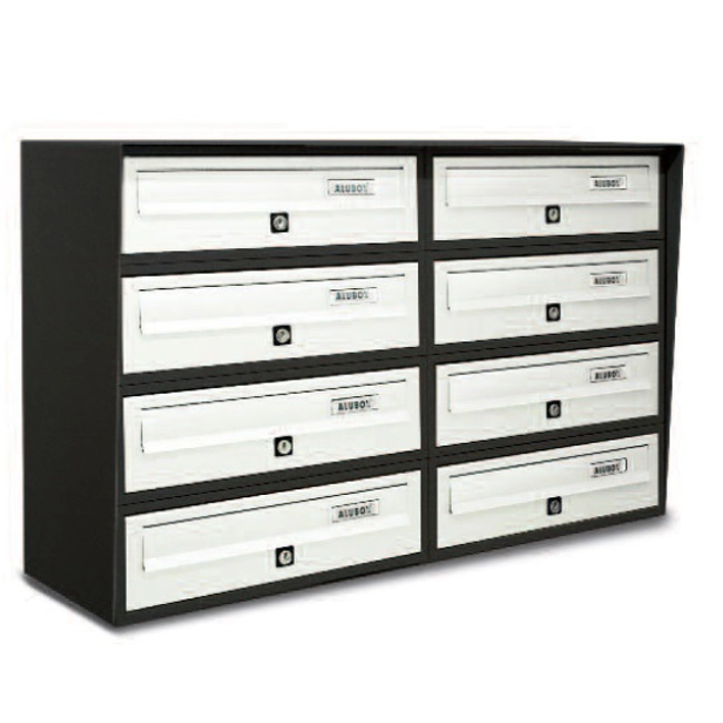 Vendita online Casellario postale 8 posti orizzontale esterno - Slim